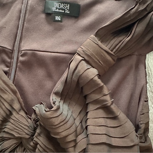 Tadashi Shoji Plus Size Brown Evening Dress - Picture 9 of 9